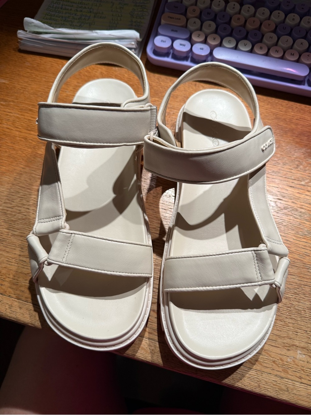 Coach Cream Strappy Sport Sandals